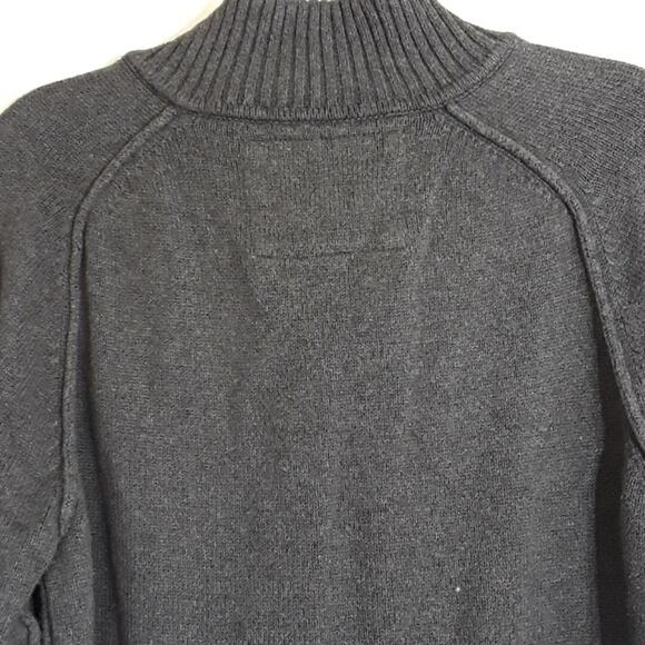 Mens Sz L Gray 1/4 Zip Ribbed Collar Y2K Grunge Preppy Sweater American Eagle - Picture 8 of 12